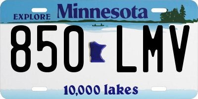 MN license plate 850LMV