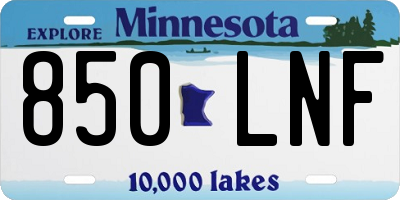 MN license plate 850LNF