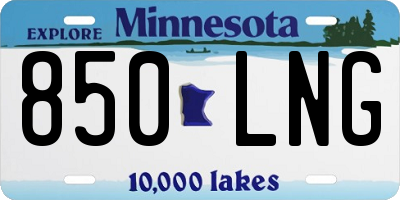 MN license plate 850LNG