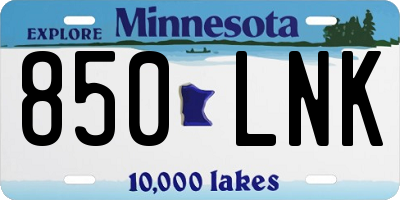 MN license plate 850LNK
