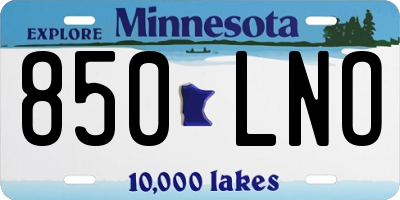 MN license plate 850LNO