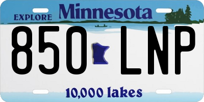 MN license plate 850LNP