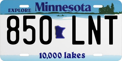 MN license plate 850LNT