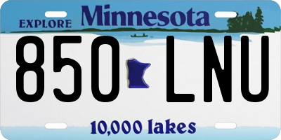 MN license plate 850LNU