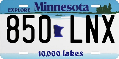 MN license plate 850LNX