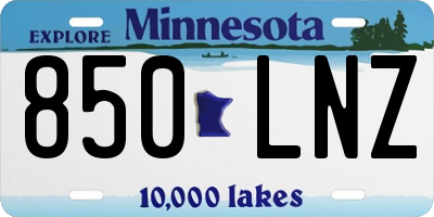 MN license plate 850LNZ