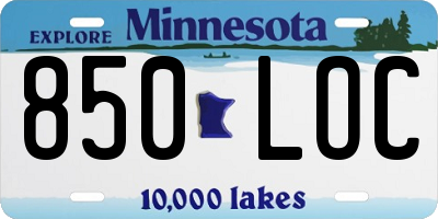 MN license plate 850LOC