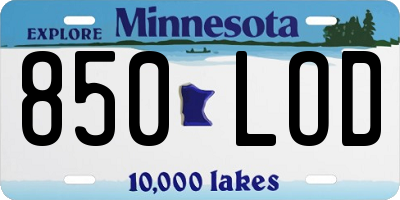 MN license plate 850LOD