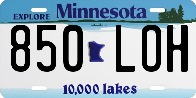 MN license plate 850LOH