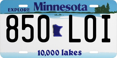 MN license plate 850LOI