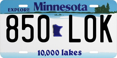 MN license plate 850LOK
