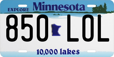 MN license plate 850LOL