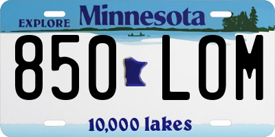 MN license plate 850LOM