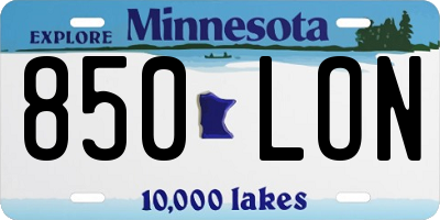 MN license plate 850LON