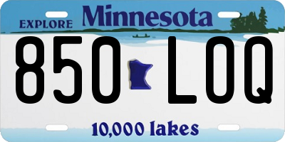 MN license plate 850LOQ