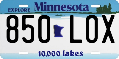 MN license plate 850LOX