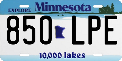 MN license plate 850LPE