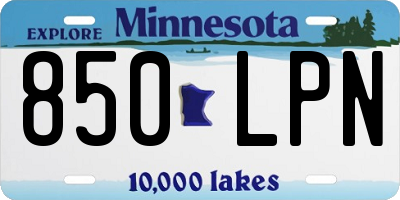 MN license plate 850LPN