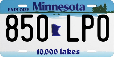 MN license plate 850LPO