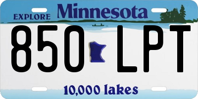MN license plate 850LPT