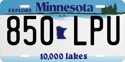 MN license plate 850LPU