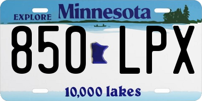 MN license plate 850LPX