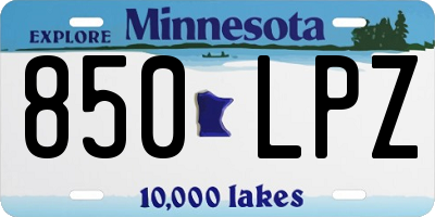 MN license plate 850LPZ