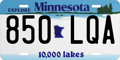 MN license plate 850LQA