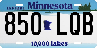 MN license plate 850LQB