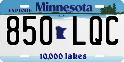 MN license plate 850LQC