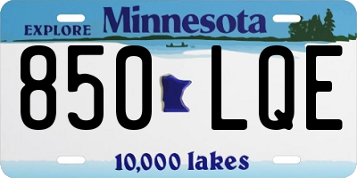 MN license plate 850LQE