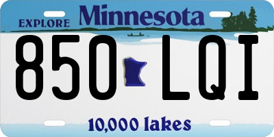 MN license plate 850LQI