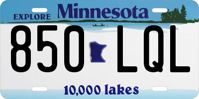 MN license plate 850LQL