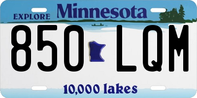 MN license plate 850LQM