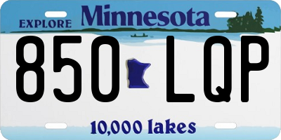 MN license plate 850LQP