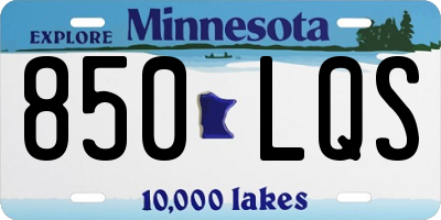MN license plate 850LQS