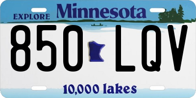 MN license plate 850LQV