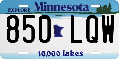 MN license plate 850LQW