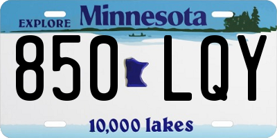 MN license plate 850LQY