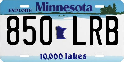 MN license plate 850LRB
