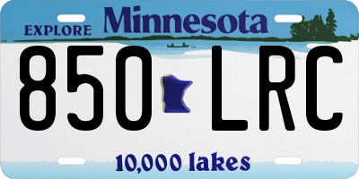 MN license plate 850LRC