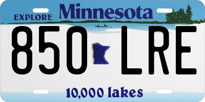 MN license plate 850LRE