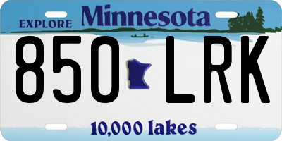 MN license plate 850LRK