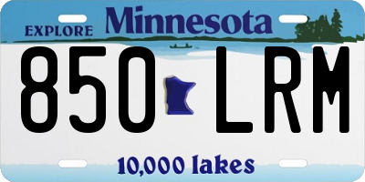 MN license plate 850LRM