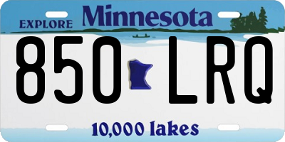 MN license plate 850LRQ