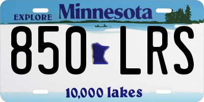 MN license plate 850LRS