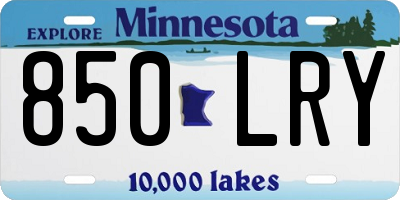MN license plate 850LRY