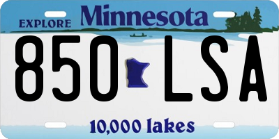 MN license plate 850LSA