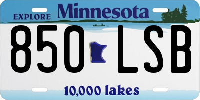 MN license plate 850LSB