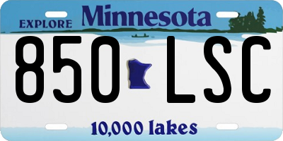 MN license plate 850LSC